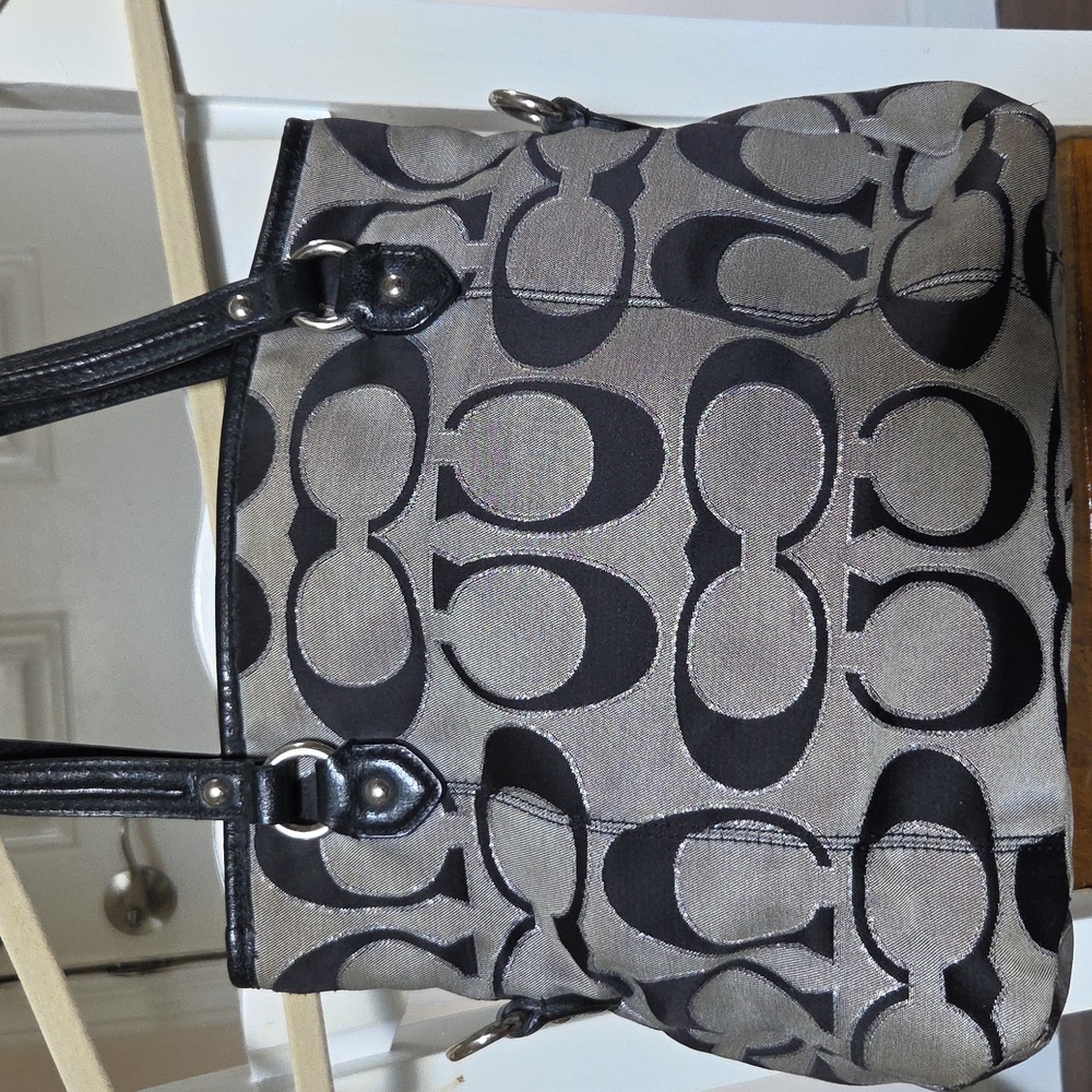 Coach Black and Gray Signature Shoulder Bag (Priced To Sell) - Picture 3 of 8